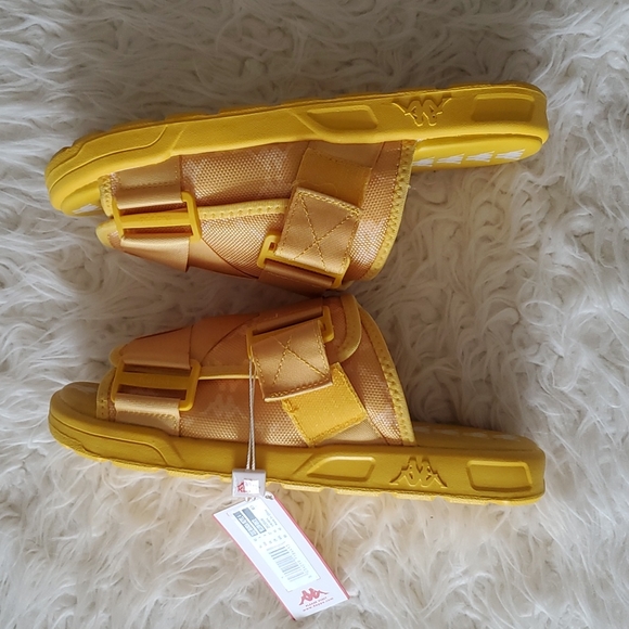 Kappa Unisex 222 Banda Mitel 4 Yellow-White Sandal Slide Size 9 - Picture 5 of 12